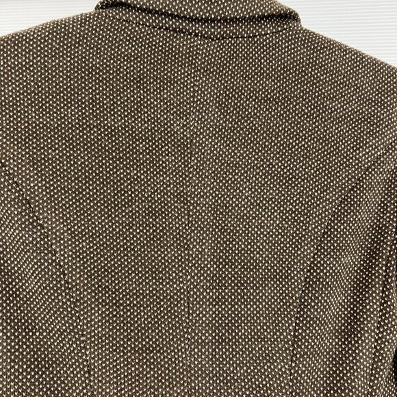 MaxMara Weekend Wool Blend Brown Cream Pattern Unconstructed 2Button Blazer Sz S - Picture 10 of 15